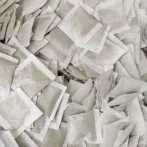 Close up of a bunch of tea bags