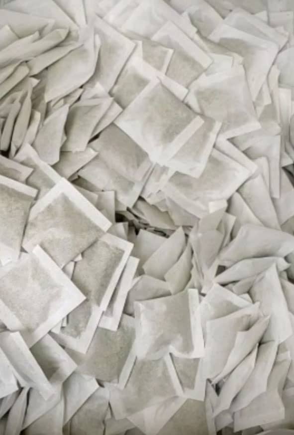 Close up of a bunch of tea bags